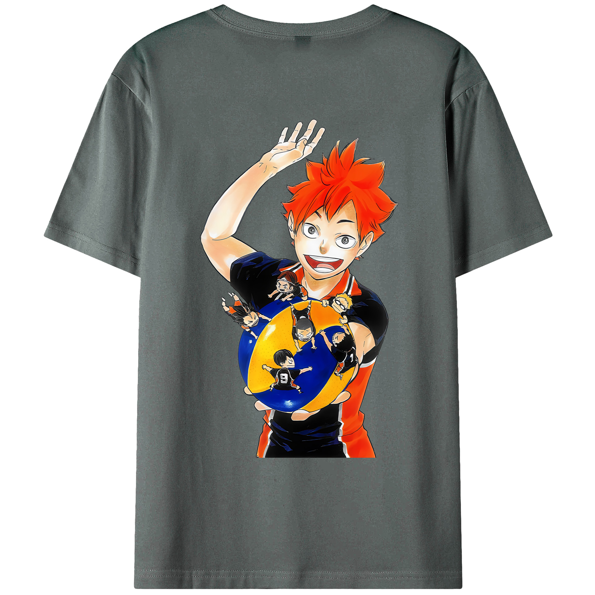 （画像用） ハイキュー!! Haikyu!! 綿100％ メンズ半袖Tシャツ（バックプリント） 通気性